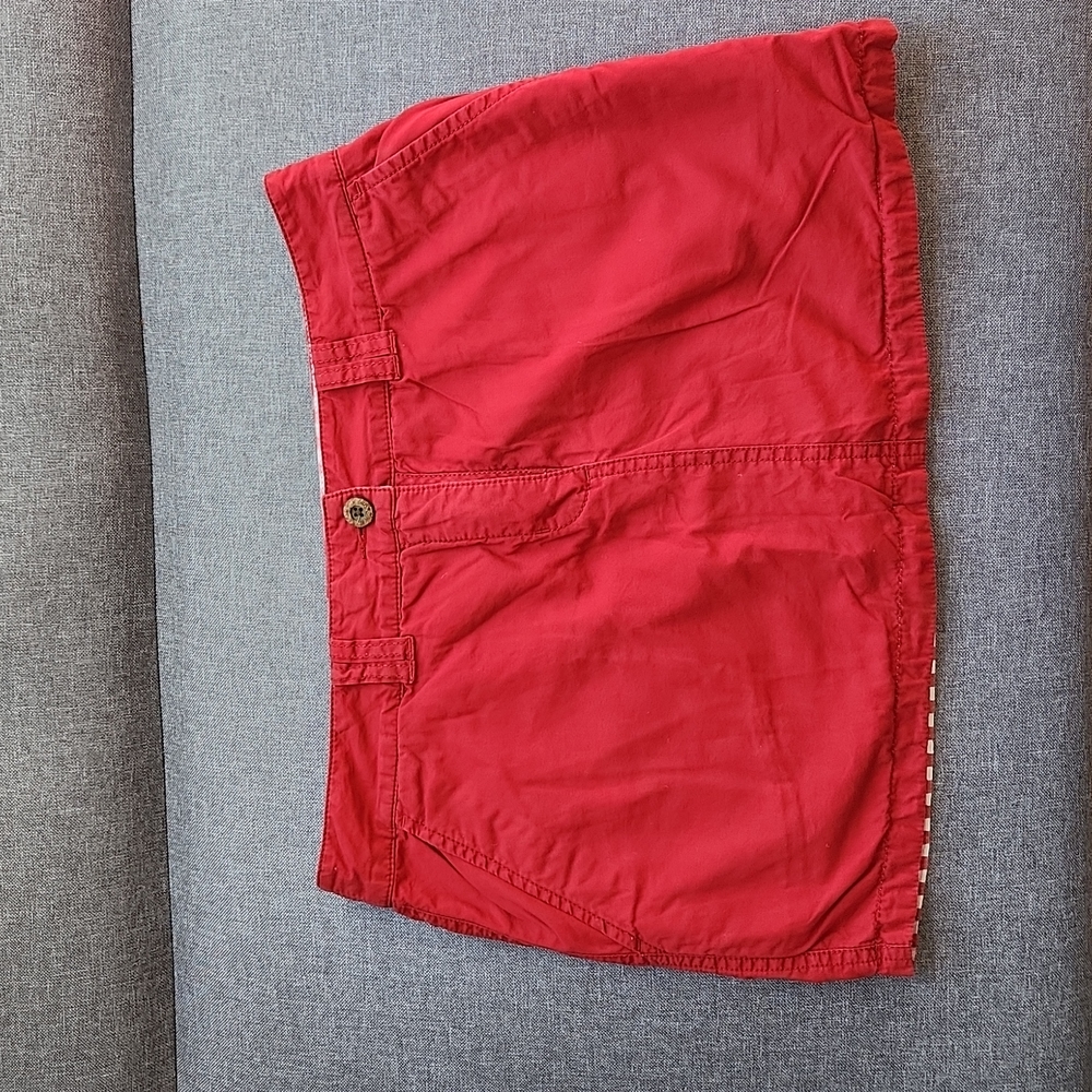 Two sided mini skirt, low rider.